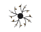 Regent Gennevil 12 Light Flush Ceiling Light in Black and Antique Brass
