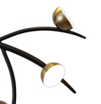 Regent Gennevil 12 Light Flush Ceiling Light in Black and Antique Brass