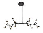 Regent Gennevil 16 Light Linear Pendant Light in Black and Antique Brass
