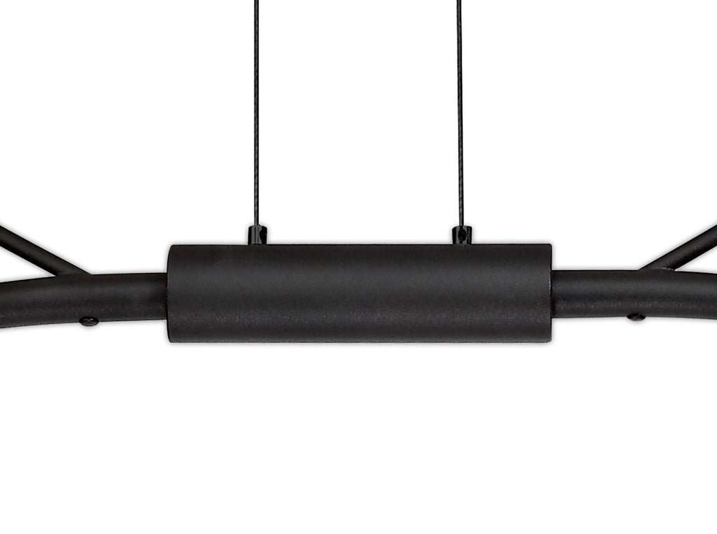 Regent Gennevil 16 Light Linear Pendant Light in Black and Antique Brass