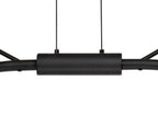 Regent Gennevil 16 Light Linear Pendant Light in Black and Antique Brass