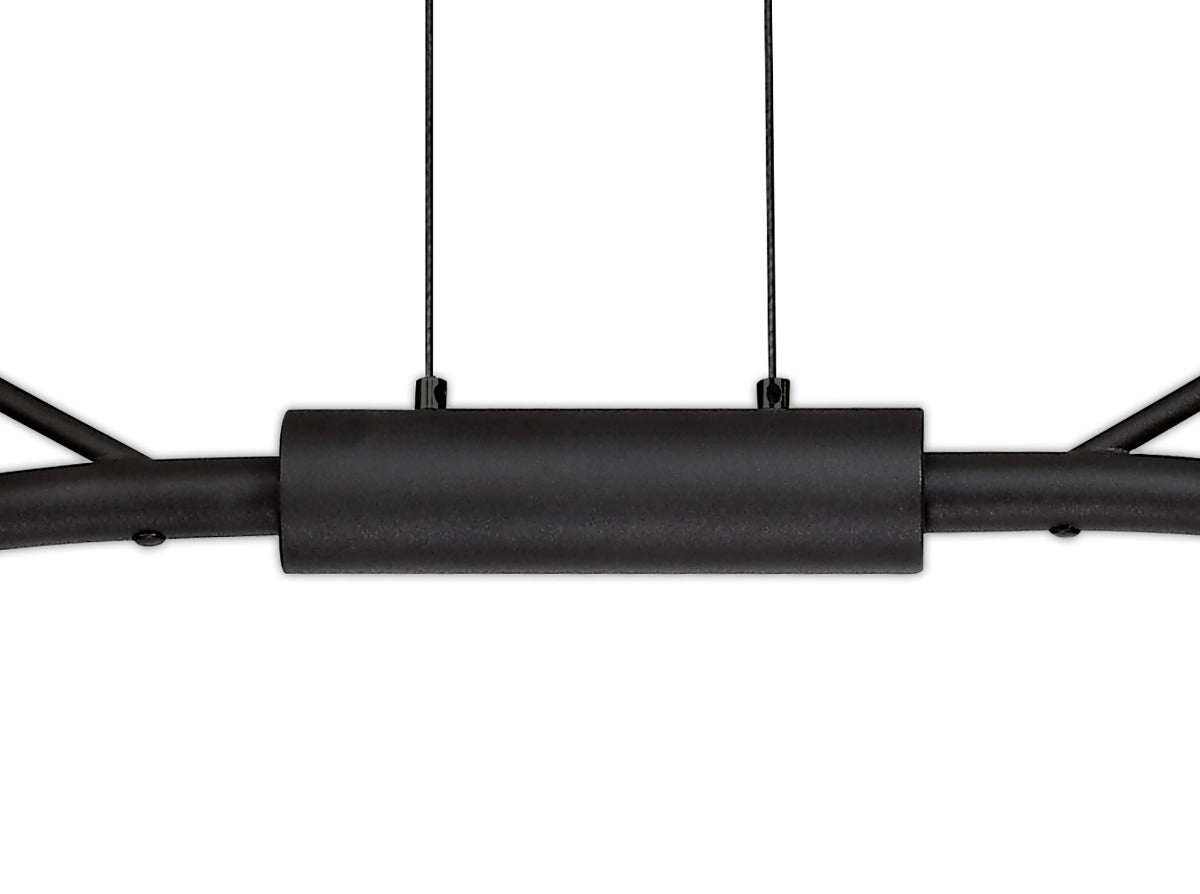 Regent Gennevil 16 Light Linear Pendant Light in Black and Antique Brass