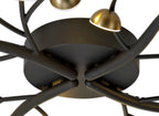 Regent Gennevil 28 Light Flush Ceiling Light in Black and Antique Brass