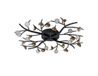 Regent Gennevil 28 Light Flush Ceiling Light in Black and Antique Brass