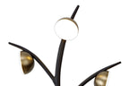 Regent Gennevil 3 Light Wall Light in Black and Antique Brass