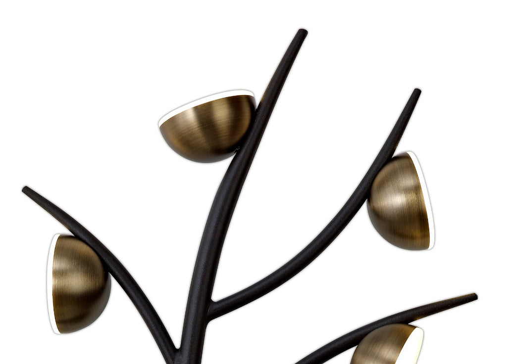 Regent Gennevil 5 Light Wall Light in Black and Antique Brass