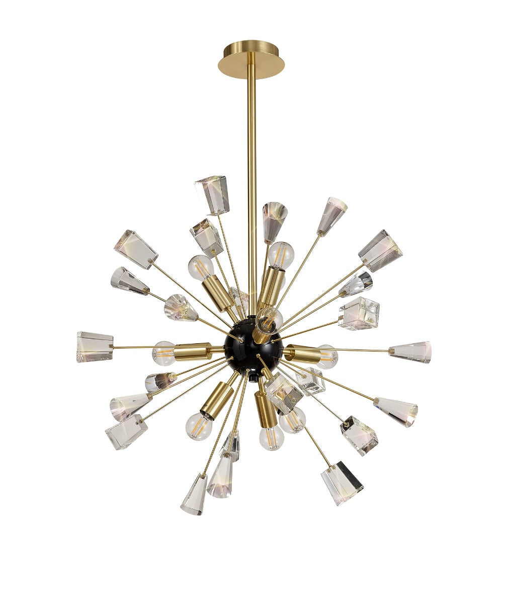 Regent Limoges Sputnik 9 Light Pendant Light in Brushed Gold and Gloss Black
