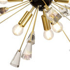 Regent Limoges Sputnik 9 Light Pendant Light in Brushed Gold and Gloss Black