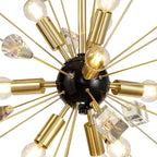 Regent Limoges Sputnik 9 Light Pendant Light in Brushed Gold and Gloss Black