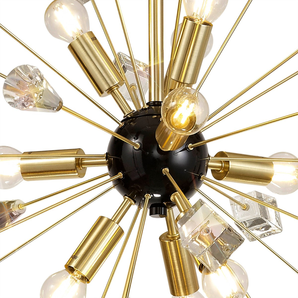 Regent Limoges Sputnik 9 Light Pendant Light in Brushed Gold and Gloss Black
