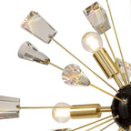 Regent Limoges Sputnik 9 Light Pendant Light in Brushed Gold and Gloss Black