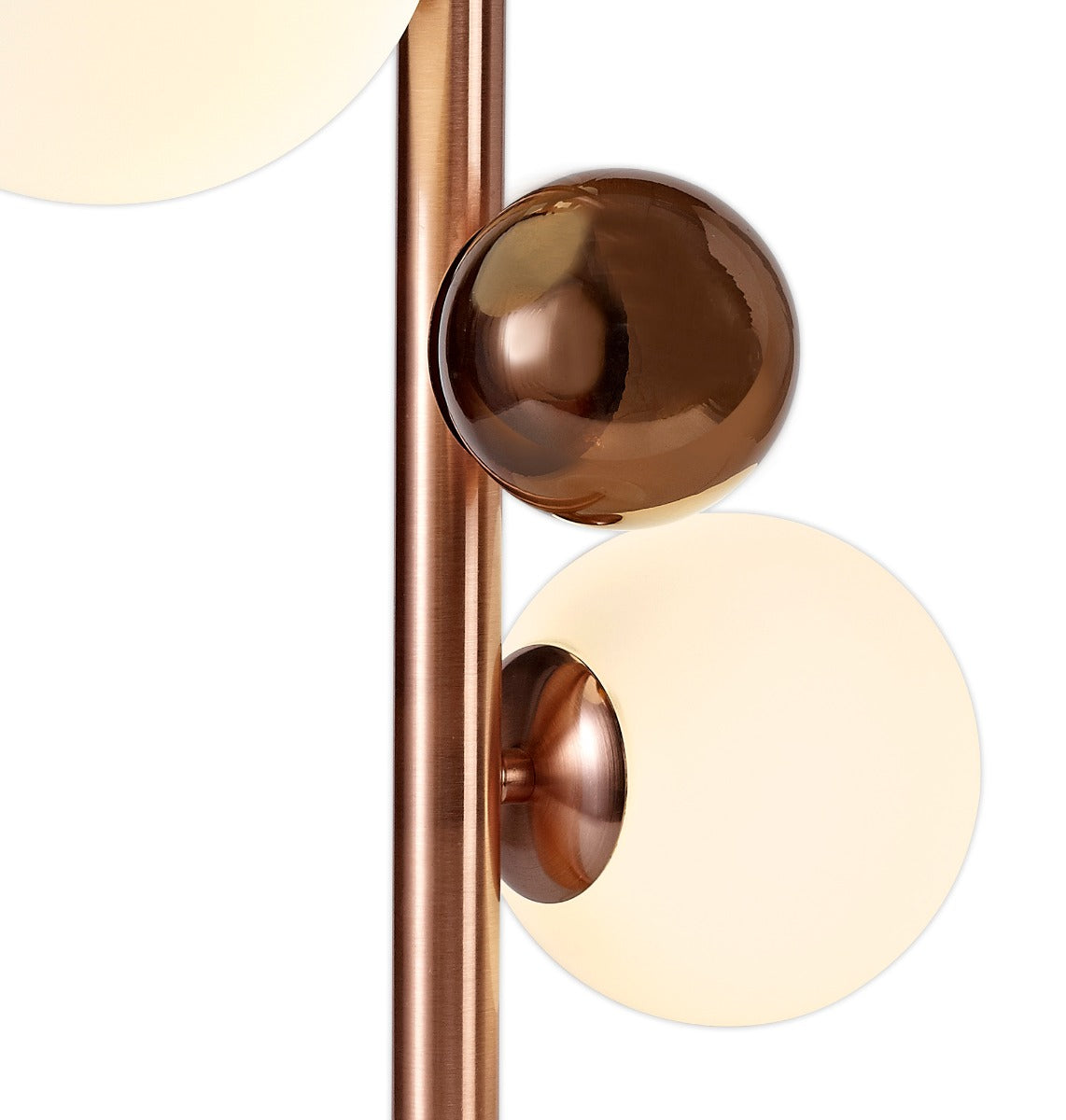 Regent Martinique 3 Light Table Lamp in Antique Copper with Opal & Copper Glass and White Marble Base