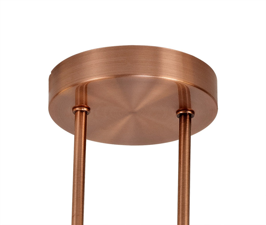 Regent Martinique 4 Light Semi Flush Ceiling Light in Antique Copper with Opal and Copper Glass
