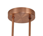Regent Martinique 4 Light Semi Flush Ceiling Light in Antique Copper with Opal and Copper Glass