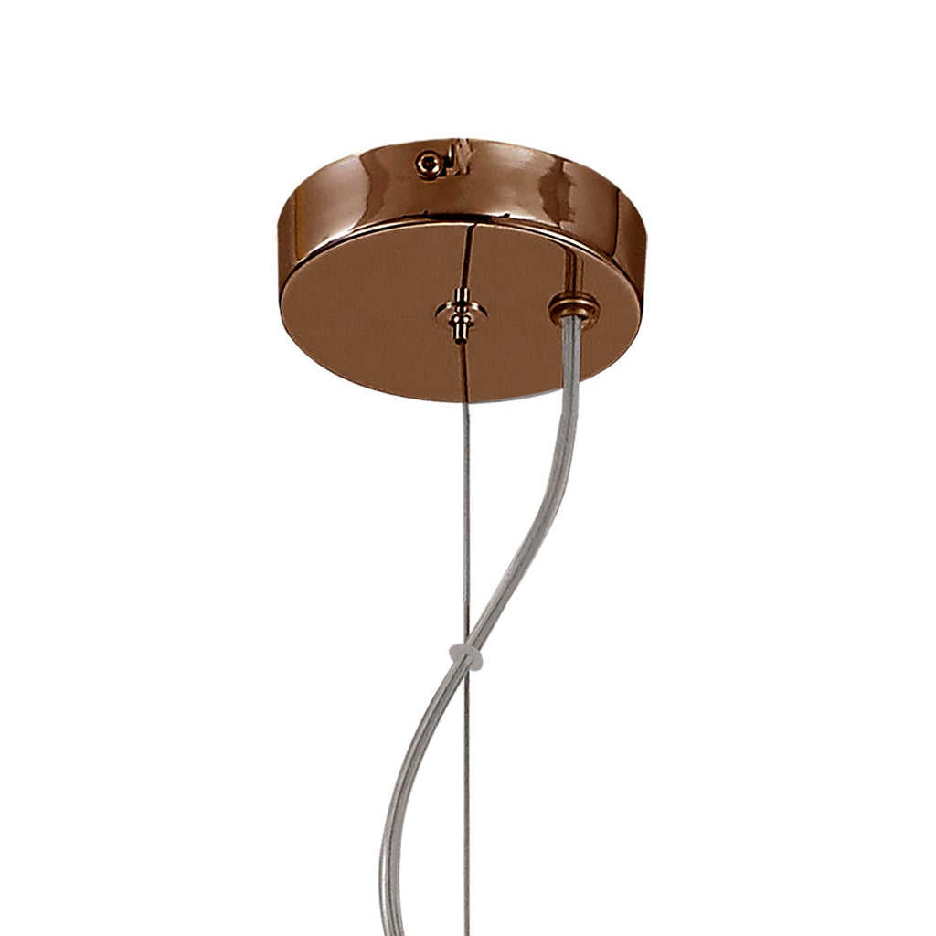 Regent Martinique 5 Light Pendant Light in Antique Copper with Opal & Copper Glass