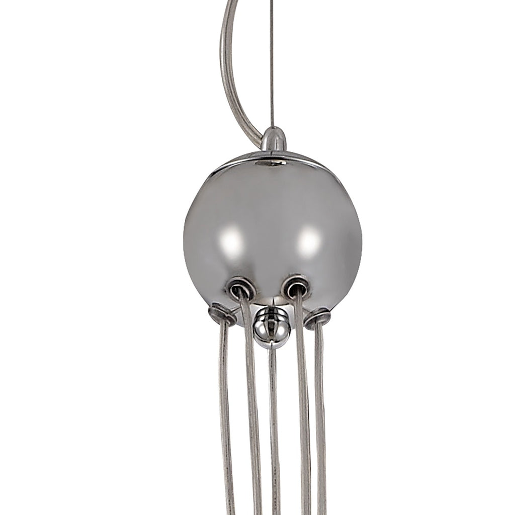 Regent Martinique 5 Light Pendant Light in Polished Chrome with Smoked Glass