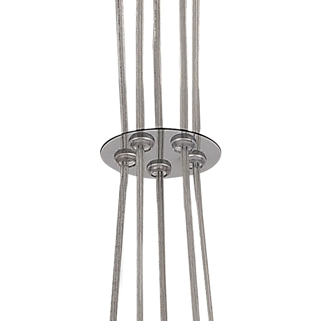 Regent Martinique 5 Light Pendant Light in Polished Chrome with Smoked Glass