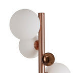 Regent Martinique 8 Light Floor Lamp in Antique Copper with Opal and Copper Glass and White Marble Base