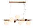 Regent Martinique Linear 7 Light Pendant Light in Antique Copper with Opal and Copper Glass