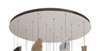 Regent Picardy 21 Light Pendant Light in Polished Chrome with Clear, Amber, and Smoked Glass