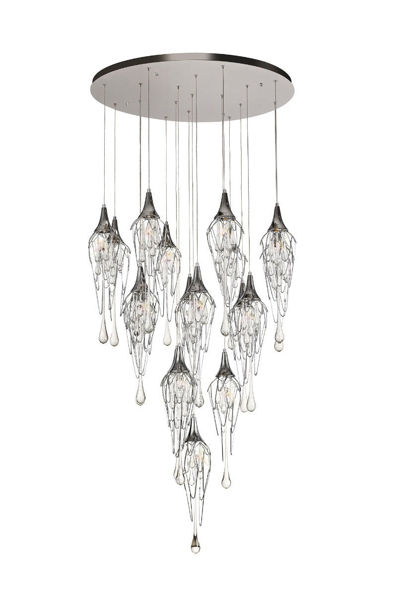 Regent Quevilly Round 18 Light Pendant Light in Polished Chrome