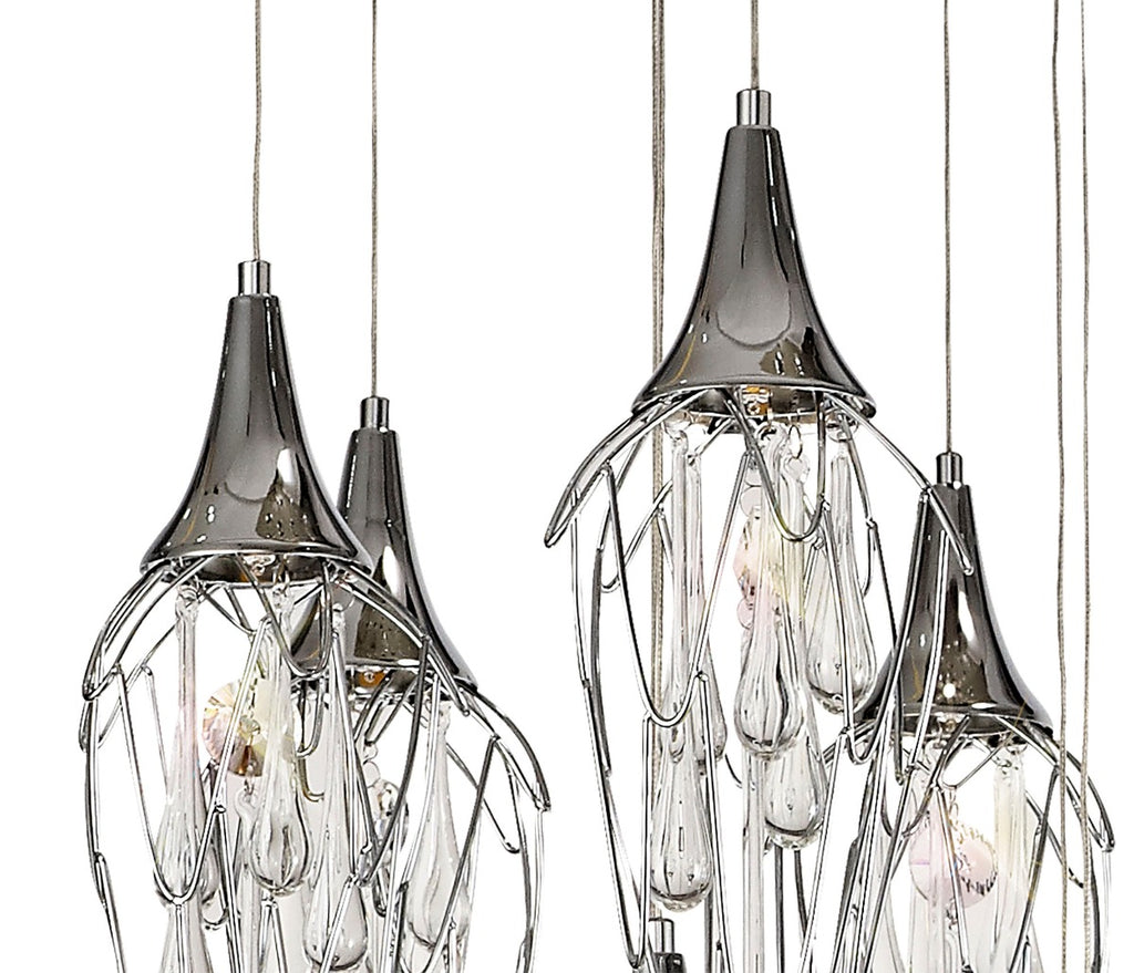 Regent Quevilly Round 18 Light Pendant Light in Polished Chrome