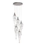 Regent Quevilly Round 5 Light Pendant Light in Polished Chrome