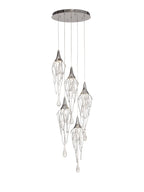 Regent Quevilly Round 5 Light Pendant Light in Polished Chrome