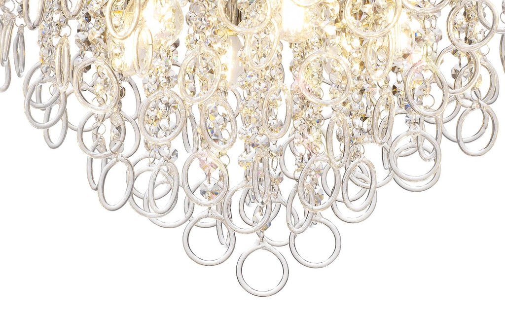 Regent Rambouillet 6 Light Ceiling Light in Polished Chrome with Crystal
