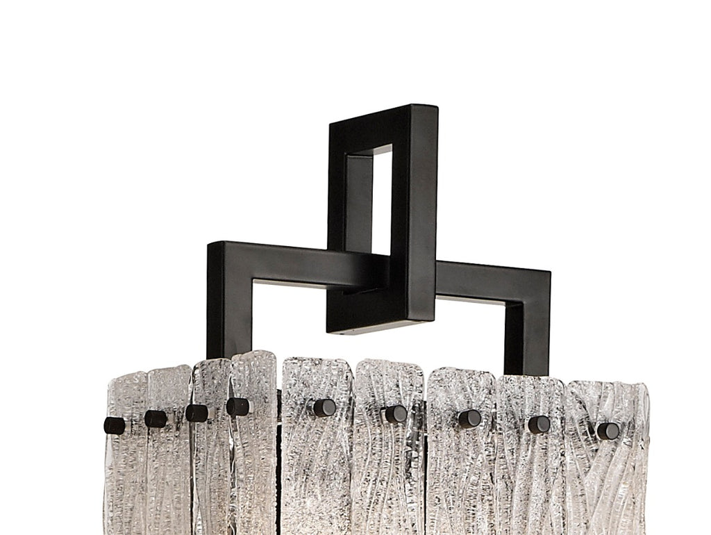 Regent Rodez 2 Light Floor Lamp in Matt Black with Crystal and Sand Glass