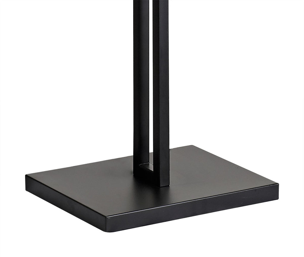 Regent Rodez 2 Light Floor Lamp in Matt Black with Crystal and Sand Glass