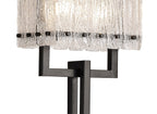 Regent Rodez 2 Light Floor Lamp in Matt Black with Crystal and Sand Glass