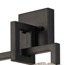 Regent Rodez 2 Light Wall Light in Matt Black with Crystal Sand Glass