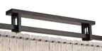 Regent Rodez Large Linear 12 Light Pendant Light in Matt Black with Crystal Sand Glass