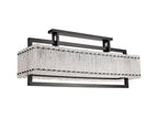 Regent Rodez Large Linear 12 Light Pendant Light in Matt Black with Crystal Sand Glass