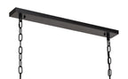 Regent Rodez Large Linear 12 Light Pendant Light in Matt Black with Crystal Sand Glass