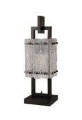 Regent Rodez Table Lamp in Matt Black with Crystal and Sand Glass