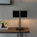 Regent Seattle Table Lamp in Antique Brass with Black Shade