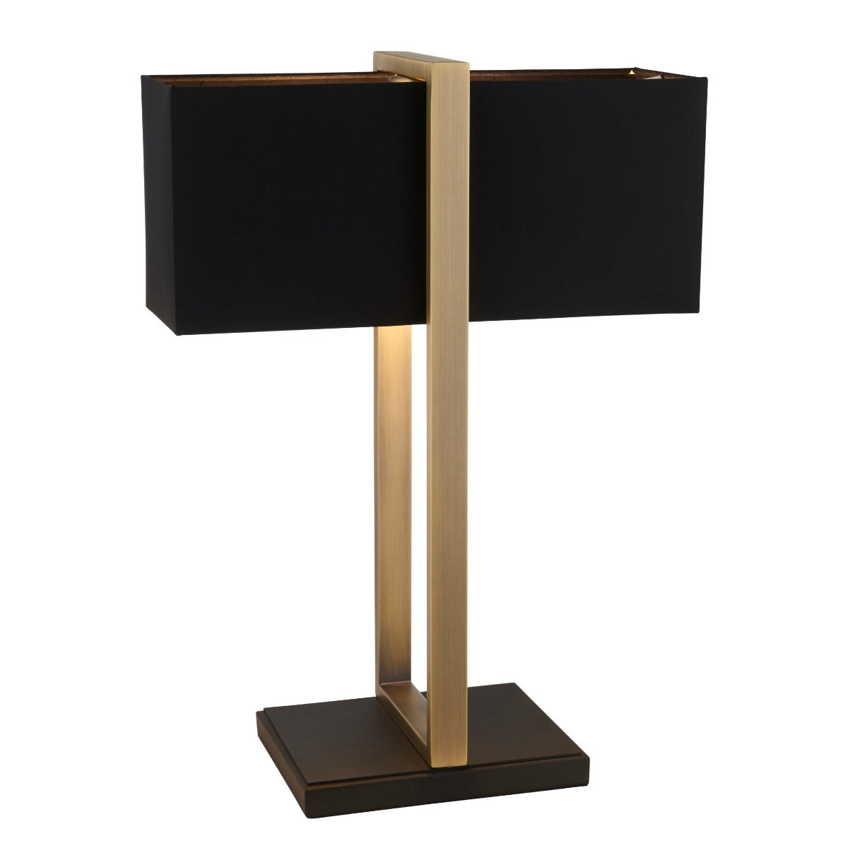 Regent Seattle Table Lamp in Antique Brass with Black Shade