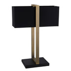 Regent Seattle Table Lamp in Antique Brass with Black Shade
