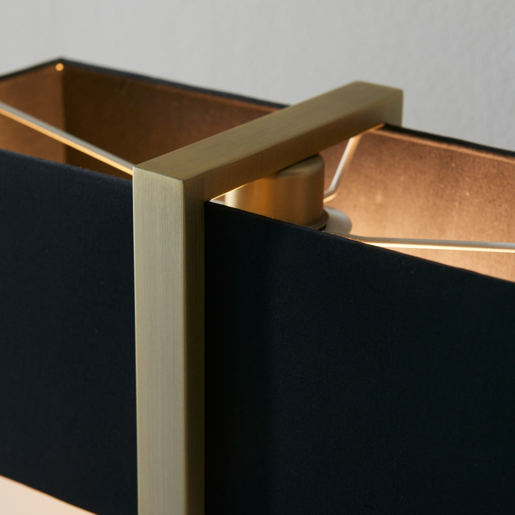Regent Seattle Table Lamp in Antique Brass with Black Shade