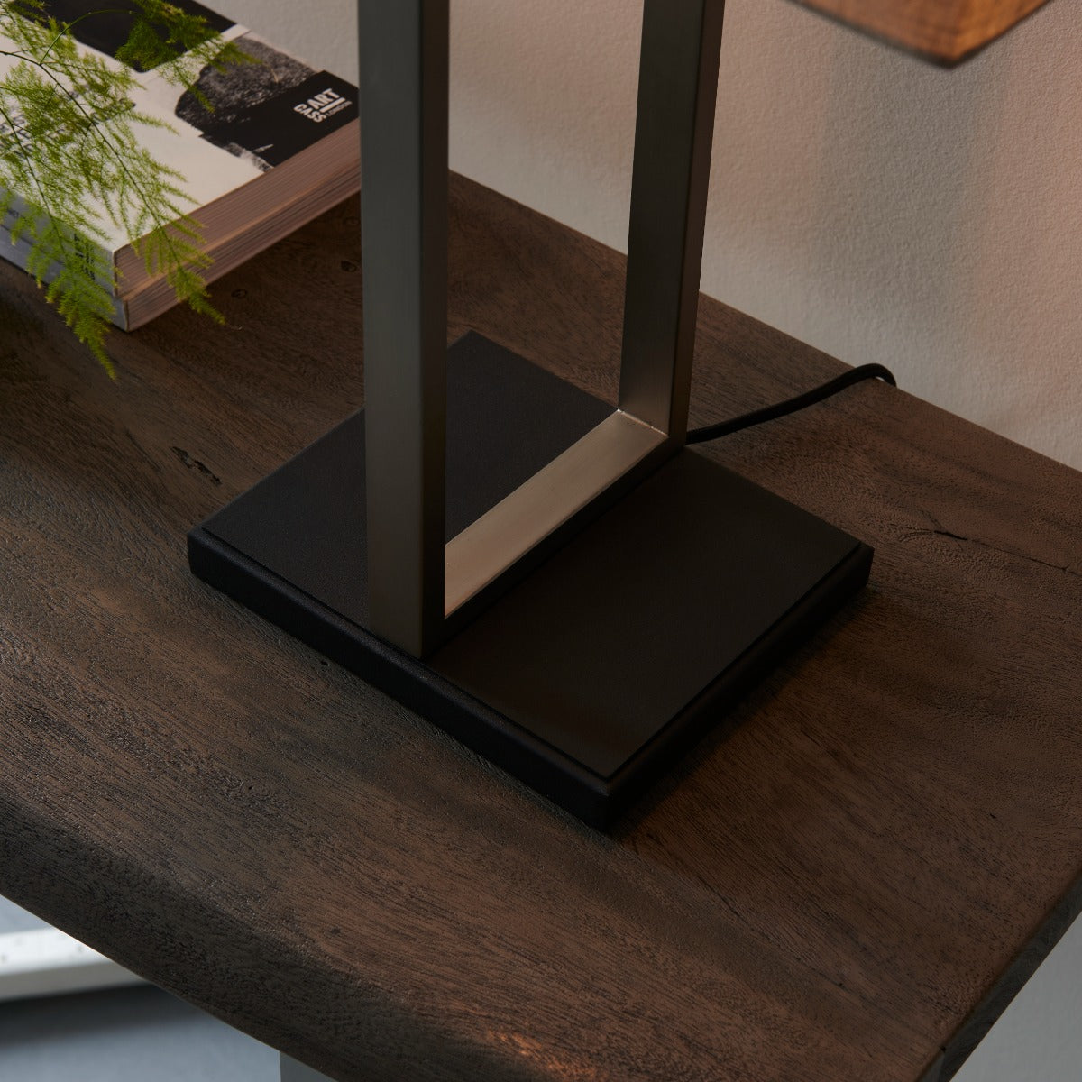 Regent Seattle Table Lamp in Satin Nickel with Natural Shade