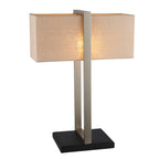 Regent Seattle Table Lamp in Satin Nickel with Natural Shade