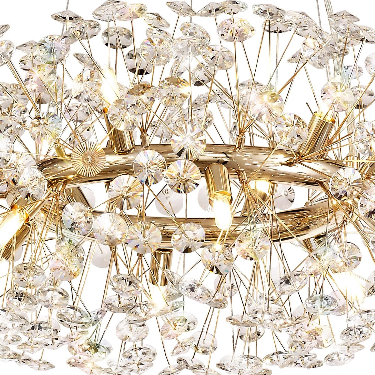 Regent Seyne 12 Light Pendant Light in French Gold with Crystal