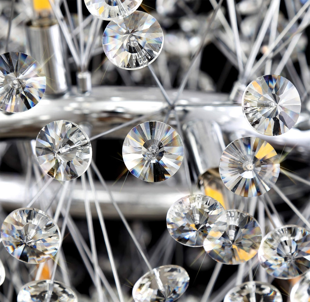 Regent Seyne 12 Light Pendant Light in Polished Chrome with Crystal