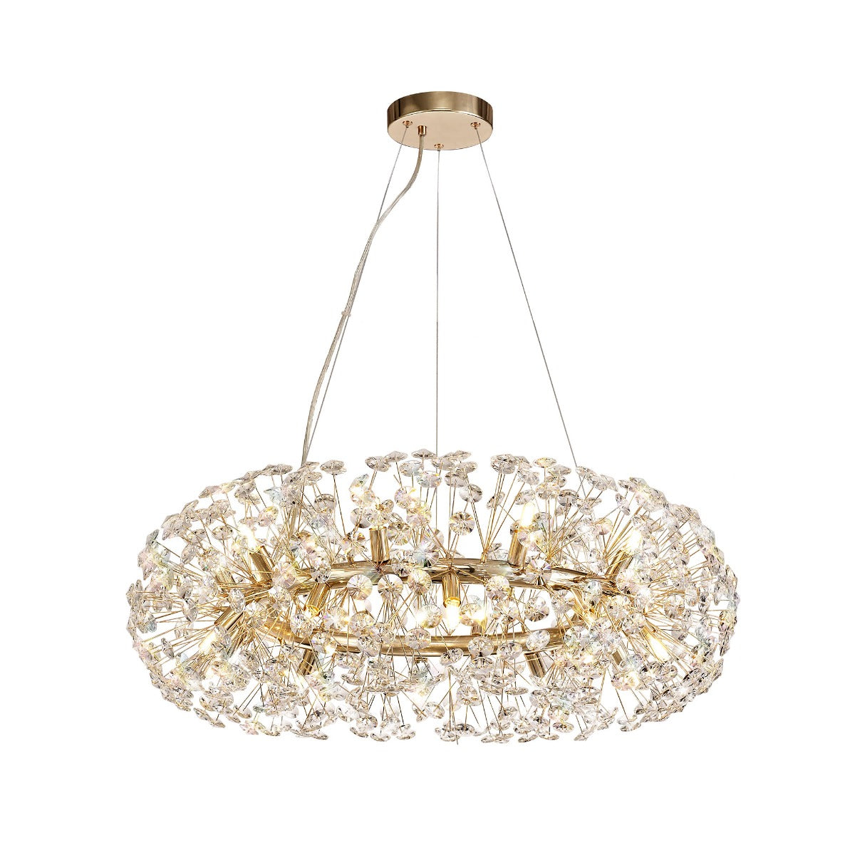 Regent Seyne 20 Light Pendant Light in French Gold with Crystal