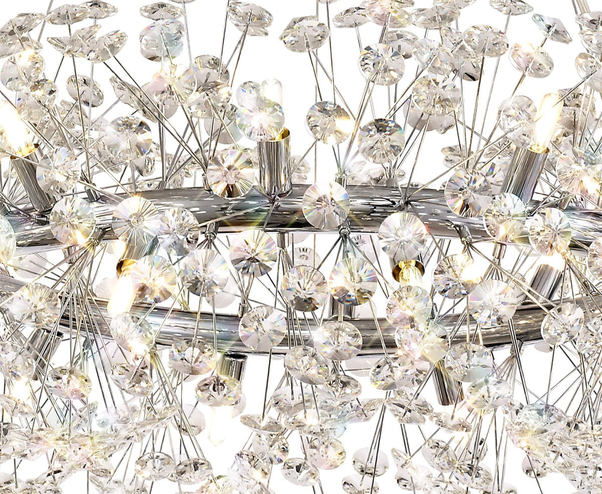 Regent Seyne 20 Light Pendant Light in Polished Chrome with Crystal