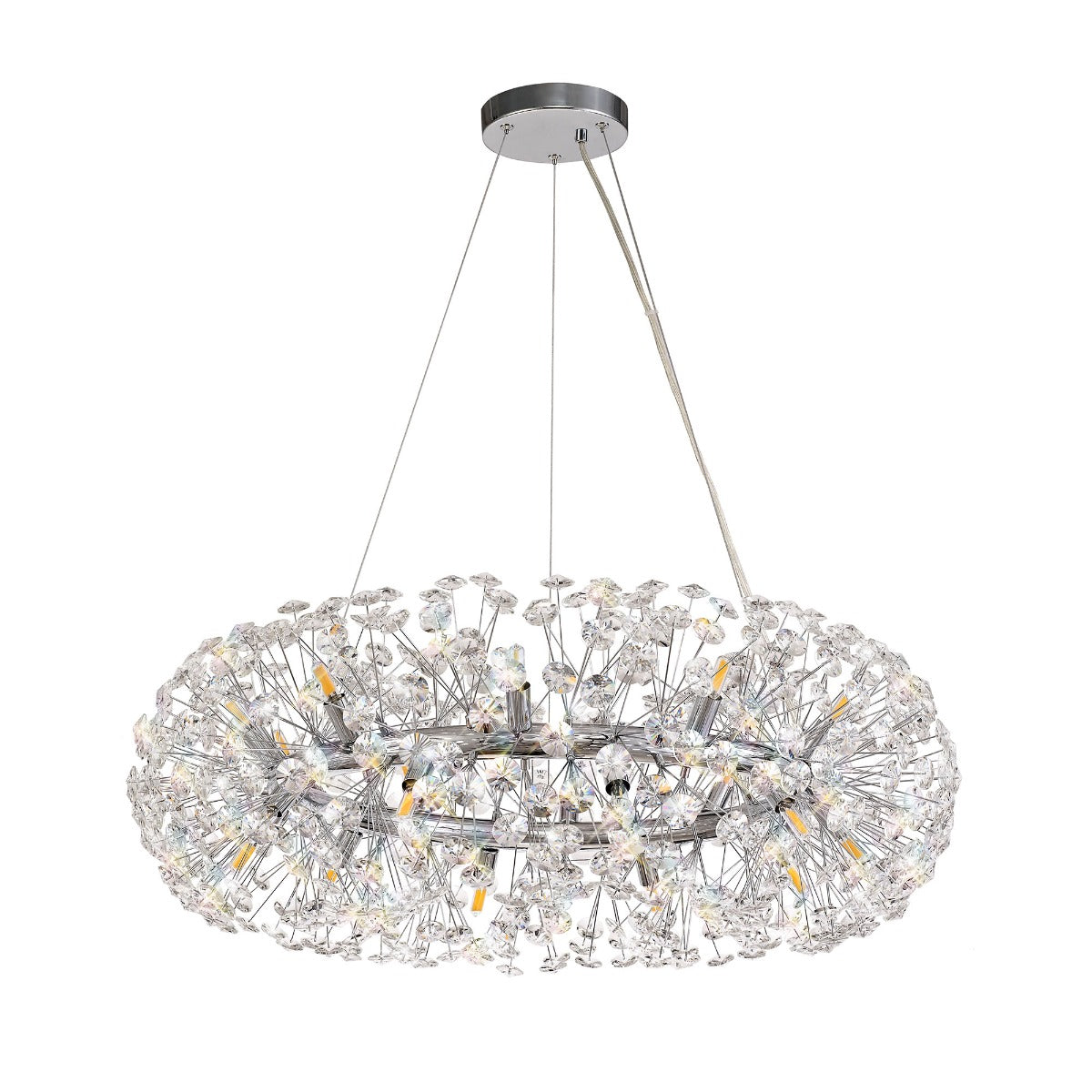 Regent Seyne 20 Light Pendant Light in Polished Chrome with Crystal