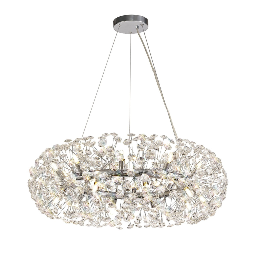 Regent Seyne 20 Light Pendant Light in Polished Chrome with Crystal