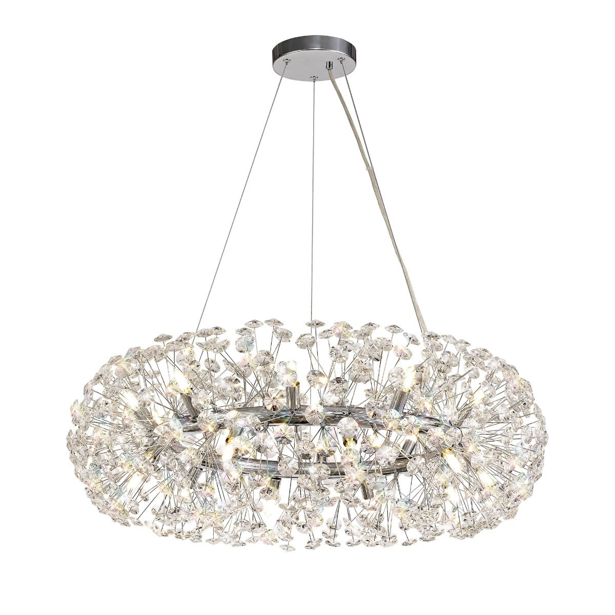 Regent Seyne 20 Light Pendant Light in Polished Chrome with Crystal